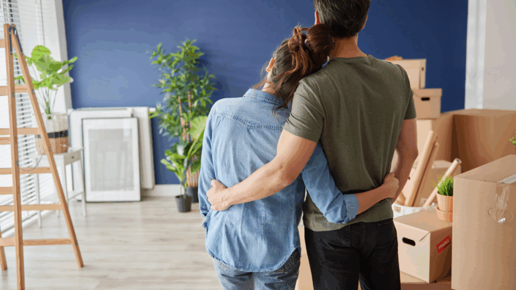 Couple newly moved into home